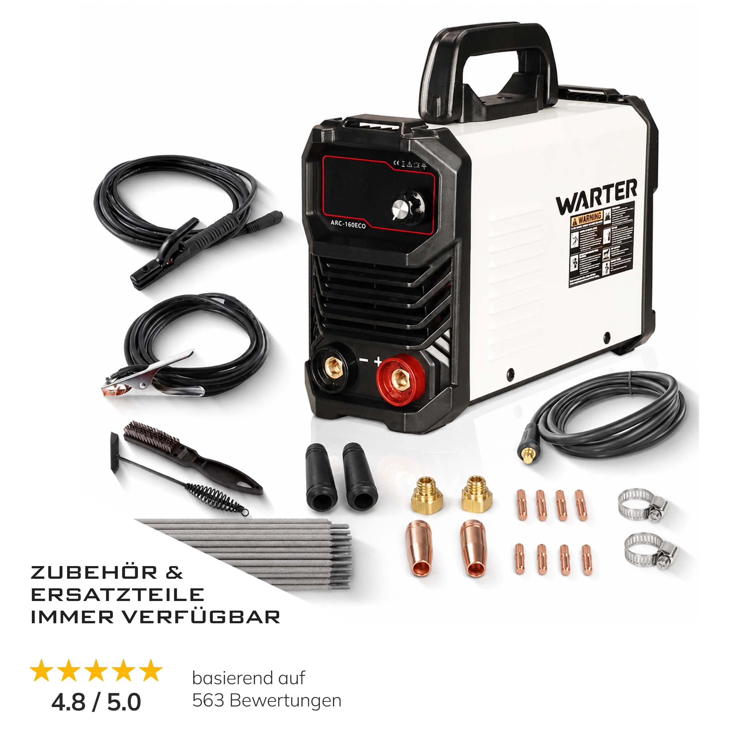 Warter Arc-160 Elektrodenschweißgerät mit Zubehör Elektroden Schweißen Schweißgerät
