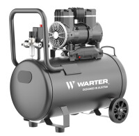 Flüsterkompressor 50 L mit Spiralschlauch-Pistolen-Set - WARTER WC50 Pro