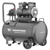 Flüsterkompressor 50 L mit Spiralschlauch-Pistolen-Set - WARTER WC50 Pro