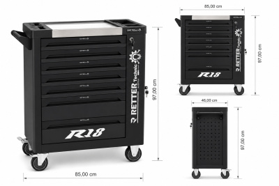 RETTER VDE-Werkzeugwagen 7 Schubladen inkl. 118-tlg. Set IEC