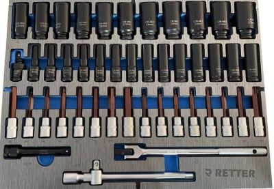 RETTER Werkzeugwagen 7 Schubladen inkl. Werkzeugset Carbon E
