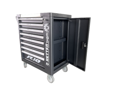 RETTER Werkzeugwagen 8 Schubladen inkl. Werkzeugset Black Ed
