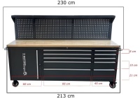 RETTER RS2 Werkbank All-in-one Werkstattwagen mit 10 Schubla