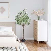 HAUSMARKT Eukalyptus Künstlich 80x80x181cm Kunstpflanze PE Künstliche Pflanzen Fake Plastikpflanzen im Topf Kunstblume Geruchslos wasserdicht zur Dekoration von Schlafzimmer Arbeitszimmer Wohnzimmer