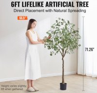 HAUSMARKT Eukalyptus Künstlich 80x80x181cm Kunstpflanze PE Künstliche Pflanzen Fake Plastikpflanzen im Topf Kunstblume Geruchslos wasserdicht zur Dekoration von Schlafzimmer Arbeitszimmer Wohnzimmer