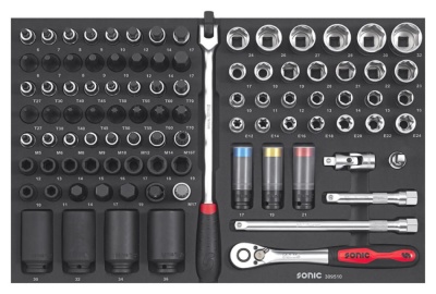 SONIC Werkstattwagen 8 Schubladen inkl. 384-tlg. Set Edelsta