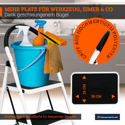 HAUSMARKT Klappleiter Stahl 3 Stufen 150 kg Arbeitshöhe