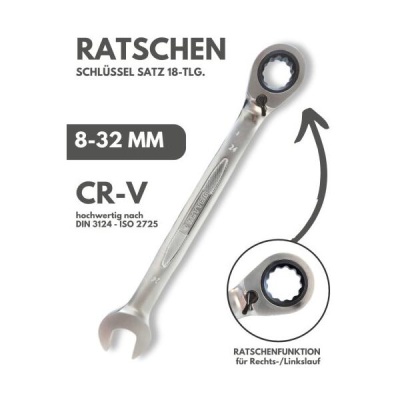 RETTER Ratschenschlüssel-Satz 18-tlg. 8-32 mm 15° a