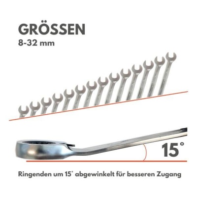 RETTER Ratschenschlüssel-Satz 18-tlg. 8-32 mm 15° a