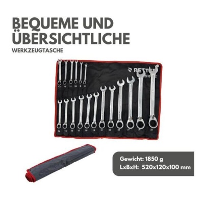 RETTER Ratschenschlüssel-Satz 18-tlg. 8-32 mm 15° a