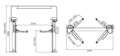 RETTER 2-Säulen-Spindelhebebühne 4 t Expert-Serie 