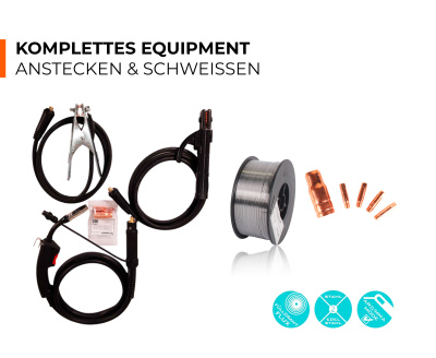 WARTER Fülldraht-Schweißgerät 130 A IGBT ohn