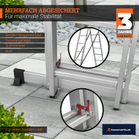 HAUSMARKT Schiebe-Teleskopleiter 2 x 11 Stufen – Arbeitshöhe bis 6,50 m