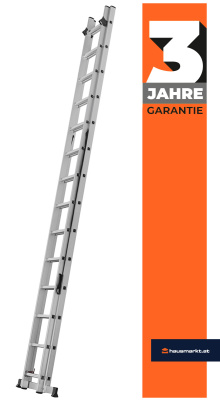 HAUSMARKT Schiebeleiter Aluminium 2x11 Sprossen 6,50 m EN 13