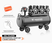 WARTER WC100 PRO Flüsterkompressor Set 100L