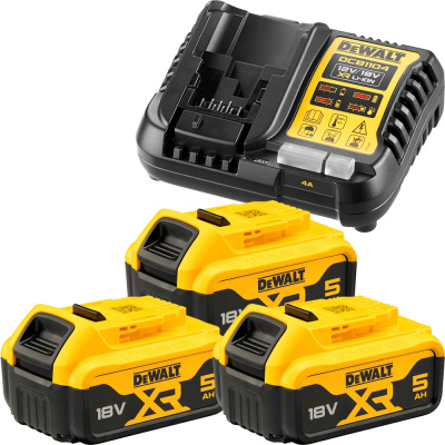 DeWalt DCB184 Akku-Set 3x 18V 5,0Ah + Schnellladegerät 