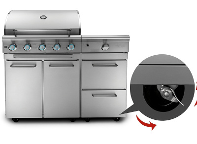 Outdoorküche freistehend mit Gasgrill, Spüle und K