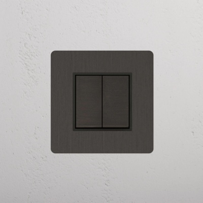 Kew Wippschalter 1x Einfachrahmen Messing Bronze 86 x 86 mm 