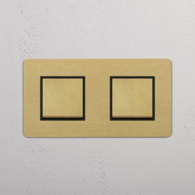 Kew Wippschalter 2x Zweifachrahmen Antik gallery