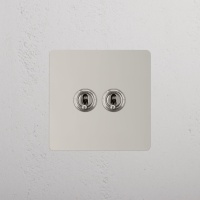 Kew Kipphebelschalter 2x in vertikalem Zweifachrahmen...