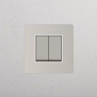 Kew Wippschalter 2x in Einfachrahmen – Poliertes...