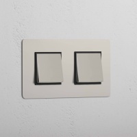 Kew Wippschalter 2x in Zweifachrahmen – Poliertes...