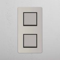 Kew Wippschalter 2x in vertikalem Zweifachrahmen...