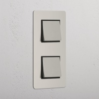 Kew Wippschalter 2x in vertikalem Zweifachrahmen –...