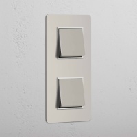 Kew Wippschalter 2x in vertikalem Zweifachrahmen –...