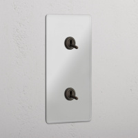 Kew Kipphebelschalter 2x in vertikalem Zweifachrahmen &ndash