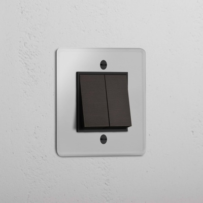 Kew Wippschalter 2x Einfachrahmen Transparent und Bronze 2