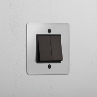 Kew Wippschalter 2x in Einfachrahmen – Transparent...