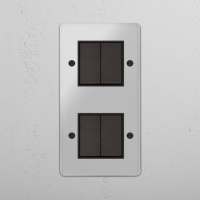 Kew Wippschalter 4x in vertikalem Zweifachrahmen...