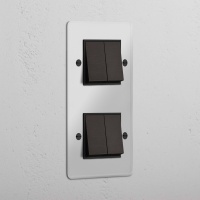 Kew Wippschalter 4x in vertikalem Zweifachrahmen –...