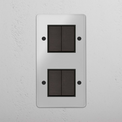 Kew Wippschalter 4x vertikal Transparent und Bronze 1