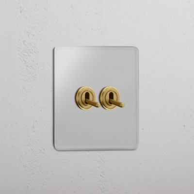 Kew Kipphebelschalter 2x Transparent und Antik-Messing 2