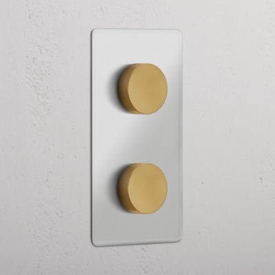 Kew Mehrpunkt-Dimmer 2x vertikal Transparent und Antik-Messi