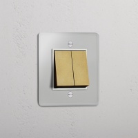 Kew Wippschalter 2x in Einfachrahmen – Transparent...