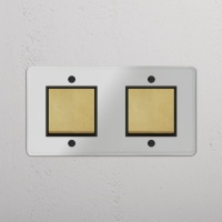 Kew Wippschalter 2x in Zweifachrahmen &n gallery