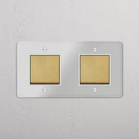 Kew Wippschalter 2x in Zweifachrahmen &n gallery