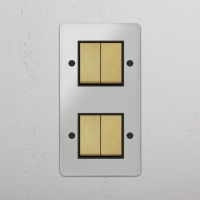 Kew Wippschalter 4x in vertikalem Zweifachrahmen...