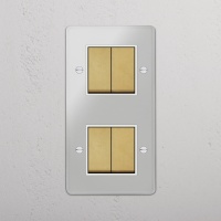 Kew Wippschalter 4x in vertikalem Zweifachrahmen...