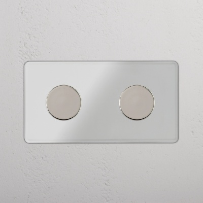 Kew Mehrpunkt-Dimmerschalter 2x Transparent Poliertes Nickel