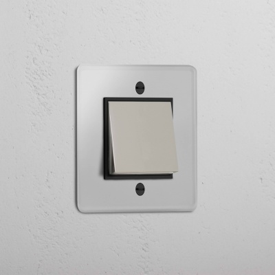 Kew Wippschalter 1x Transparent und Poliertes Nickel 2