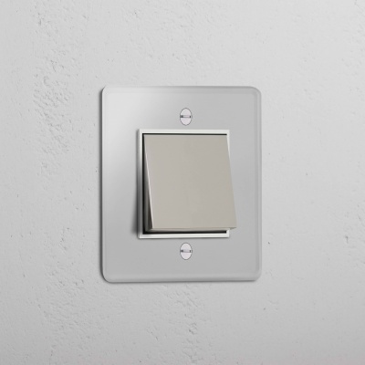 Kew Wippschalter 1x Transparent Poliertes Nickel weiße