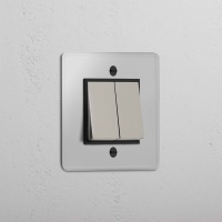 Kew Wippschalter 2x in Einfachrahmen – Transparent...