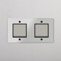Kew Wippschalter 2x in Zweifachrahmen &n gallery