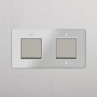 Kew Wippschalter 2x in Zweifachrahmen &n gallery