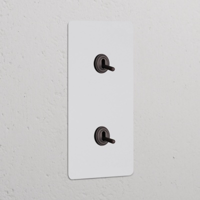 Kew Kipphebelschalter 2x vertikal Lackierbar Bronze 2