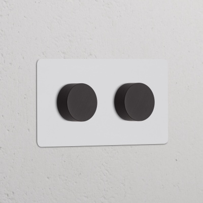 Kew Drehdimmschalter 2x Lackierbar Bronze Doppeldimmer 2